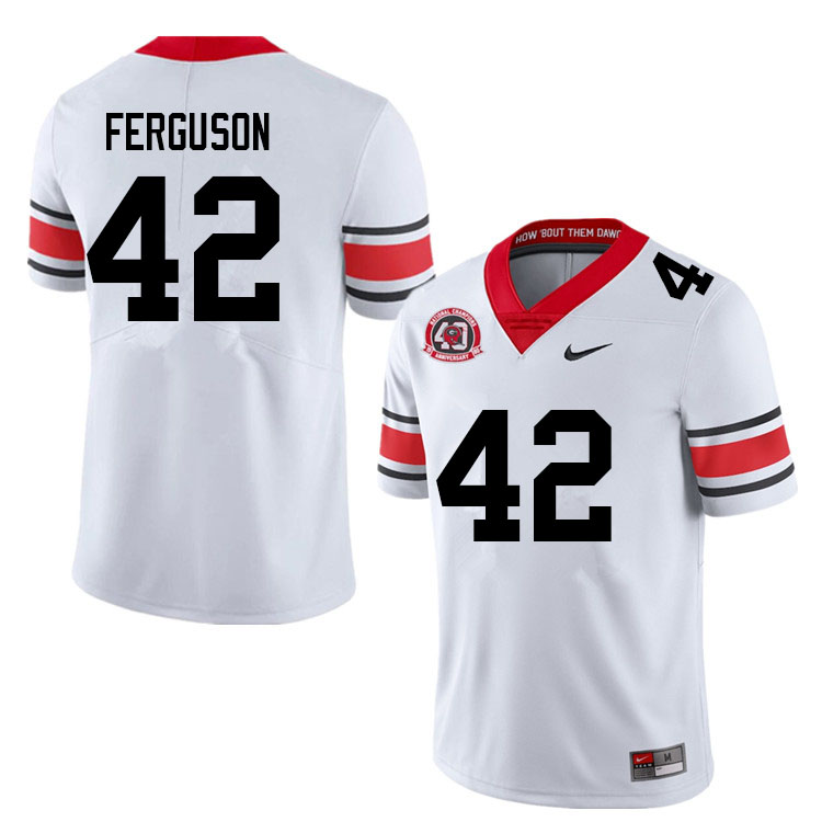 Men #42 Tauheed Ferguson Georgia Bulldogs College Football Jerseys Sale-40th Anniversary